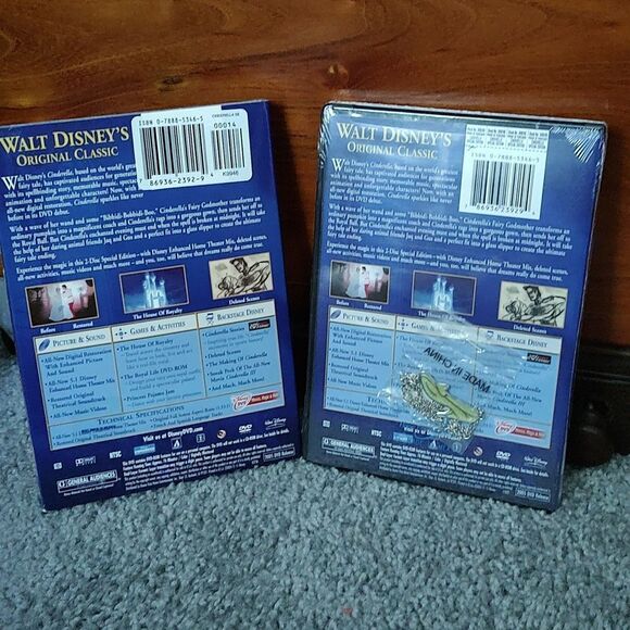 Disney Cinderella 2 disc platinum Edition NEW Sealed 2005 Release  Shoe Necklace - Picture 2 of 5